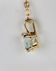 Heart Shape Aquamarine Necklace 14k Solid Gold - Melt'm Jewelry