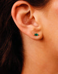 Genuine Marquise Emerald Earrings 14k Gold
