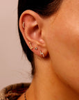 14k Solid Gold Arrow Flat Back Earrings, Cz Arrow Jewelry, Gold Arrow Cartilage, Helix, Jewelry Gift for Her, Internally Threaded