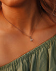 14K Solid Gold Salt and Pepper Diamond Cluster Necklace with Pear Moissanites