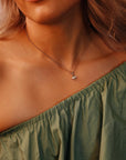 14K Solid Gold Salt and Pepper Diamond Cluster Necklace with Pear Moissanites