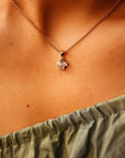 Salt and Pepper Diamond Necklace 14k Solid Gold, Dangling Fancy Cut Diamond Necklace, Gift For Her, Handmade Modern Jewelry