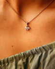 14K Solid Gold Salt and Pepper Diamond Cluster Necklace with Pear Moissanites - Melt'm Jewelry