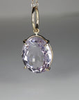 Large Lilac Amethyst Pendant Necklace 14k Solid Gold