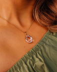 Large Lilac Amethyst Pendant Necklace 14k Solid Gold - Melt'm Jewelry