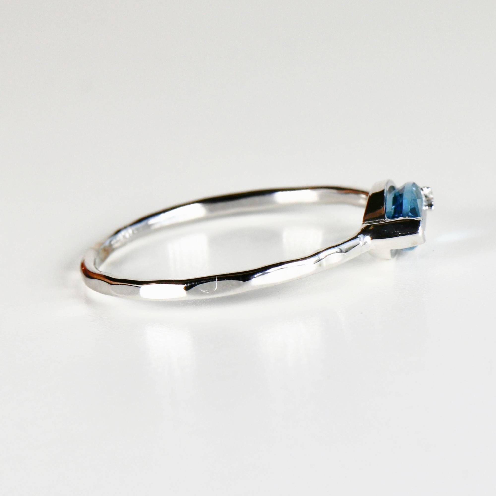 Marquise London Blue Topaz Ring, 14k GoldTopaz Engagement Ring, December Birthstone Jewelry Gift For Her, East West Marquise Gemstone Ring