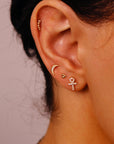 Ankh Flat Back Cartilage Earring 14k Solid Gold