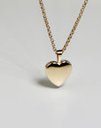 14k Solid Gold Personalized Heart Locket Necklace, Memorial Photo Pendant Necklace