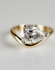 2 ct. Pear Moissanite Floating Ring 14k Gold, East West Unique Sideway Pear Moissanite Ring, Gift For Her