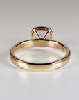 Cushion Cut Rose de France Amethyst Ring 10k Gold, Bezel Set Solitaire Engagement Ring