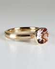 Cushion Cut Rose de France Amethyst Ring 10k Gold, Bezel Set Solitaire Engagement Ring - Melt'm Jewelry