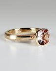 Cushion Cut Rose de France Amethyst Ring 10k Gold, Bezel Set Solitaire Engagement Ring - Melt'm Jewelry