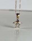 Salt and Pepper Diamond Necklace 14k Solid Gold, Dangling Fancy Cut Diamond Necklace, Gift For Her, Handmade Modern Jewelry