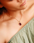 Large Amethyst Pendant Necklace 14k Solid Gold February Birthstone Minimalist Oval Amethyst Pendant Necklace, Mother's Day Gift for New Mom