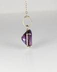 Large Amethyst Pendant Necklace 14k Solid Gold February Birthstone Minimalist Oval Amethyst Pendant Necklace, Mother's Day Gift for New Mom