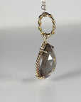 Drop Smokey Quartz Pendant Necklace in 14k Solid Gold