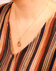 Drop Smokey Quartz Pendant Necklace in 14k Solid Gold