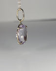 Large Lilac Amethyst Pendant Necklace 14k Solid Gold, February Birthstone Minimalist Oval Amethyst Pendant Necklace, Mother's Day Gift,