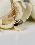 14k Solid Gold Personalized Heart Locket Necklace, Memorial Photo Pendant Necklace