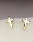 Gold Cross Earrings 14k Solid Gold,