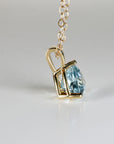 Trillion Aquamarine Necklace 14k Solid Gold, Aquamarine Pendant Necklace, March Birthstone Necklace, Gift for New Mom, Bridal Jewelry