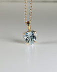 Heart Shape Aquamarine Necklace 14k Solid Gold - Melt'm Jewelry
