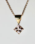 Blush Princess Morganite Necklace 14k Solid Gold, Morganite Pendant Necklace, Bridal Necklace, Gift for New Mom