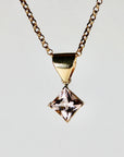 Blush Princess Morganite Necklace in1 4k Solid Gold