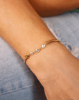 Three Birthstone Bracelet 14k Gold Filled