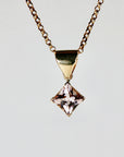 Blush Princess Morganite Necklace 14k Solid Gold, Morganite Pendant Necklace, Bridal Necklace, Gift for New Mom