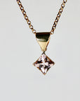 Blush Princess Morganite Necklace in1 4k Solid Gold