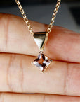 Blush Princess Morganite Necklace 14k Solid Gold, Morganite Pendant Necklace, Bridal Necklace, Gift for New Mom