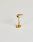 Moon Earring 14k Solid Gold, Internally Threaded Flat Back Earring (SINGLE or PAIR)