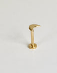 Moon Earring 14k Solid Gold, Internally Threaded Flat Back Earring (SINGLE or PAIR) - Melt'm Jewelry