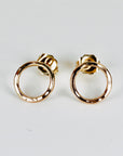 10mm Hammered Circle Stud Earrings, Gold Filled or Sterling Silver Studs - Melt'm Jewelry
