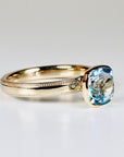 Cushion Cut Blue Topaz Engagement Ring in 10k Gold