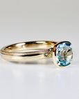 Cushion Cut Blue Topaz Engagement Ring in 10k Gold