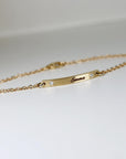 14k Solid Gold Custom Bar Bracelet, Personalized Nameplate