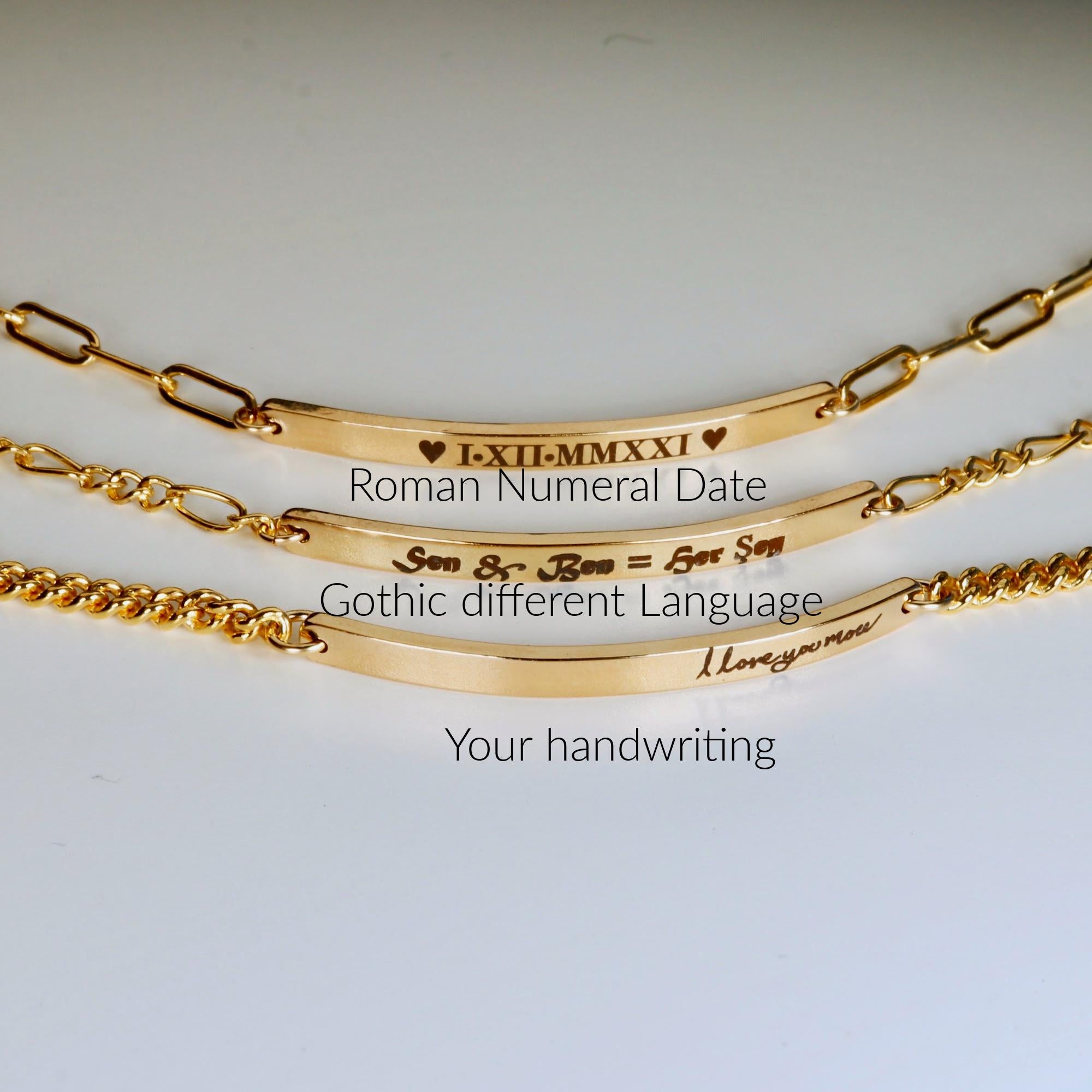 Gold Filled Personalized Bar Bracelet • Custom Engraved Gift for Her • Dainty Nameplate Bracelet • Bridesmaid or Birthday Jewelry