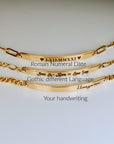 Gold Filled Personalized Bar Bracelet • Custom Engraved Gift for Her