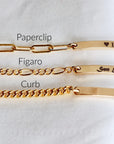 Gold Filled Personalized Bar Bracelet • Custom Engraved Gift for Her