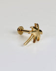 Palm Tree Flat Back Earrings 14k Solid Gold (7 mm) - SINGLE