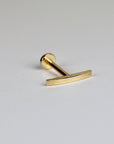 14k Solid Gold Bar Flat Back Earring, Internally Threaded Labret (SINGLE or PAIR)