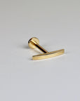 14k Solid Gold Bar Flat Back Earring, Internally Threaded Labret (SINGLE or PAIR) - Melt'm Jewelry