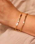 Gold Filled Personalized Bar Bracelet • Custom Engraved Gift for Her