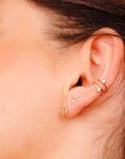 14k Gold Cz Ear Cuff, Single (Half Pair)