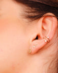 14k Gold Cz Ear Cuff, Single (Half Pair) - Melt'm Jewelry