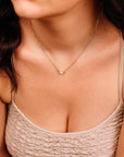 Triangle Moissanite Necklace in 14k Solid White Gold