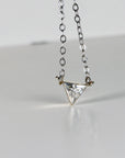 Triangle Moissanite Necklace in 14k Solid White Gold