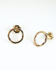 Hammered Gold Circle Stud Earrings - Melt'm Jewelry